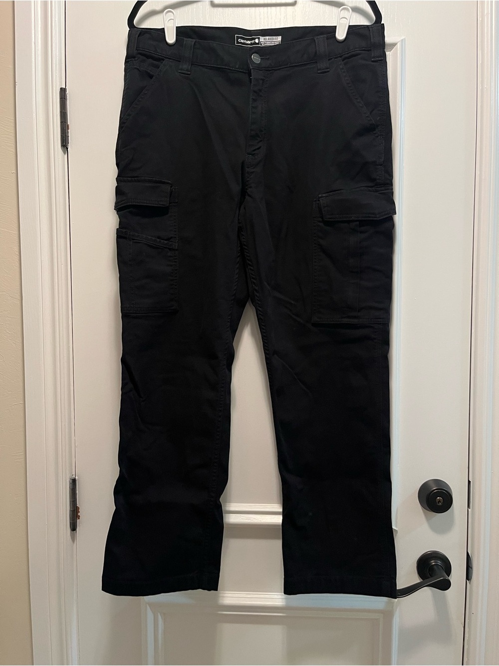 Carhartt Men’s Size 36X30 Rugged Flex Relaxed Fit Canvas Cargo Work Pants Black
